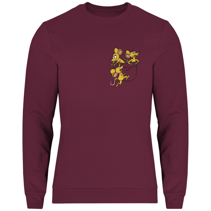 Mäuse in Brusttasche - Herren Sweatshirt - Textilzauber