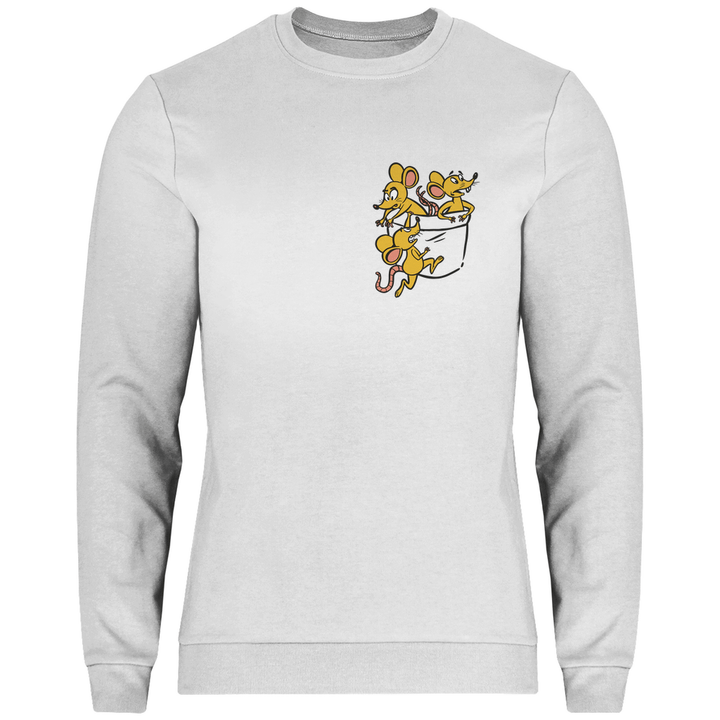 Mäuse in Brusttasche - Herren Sweatshirt - Textilzauber