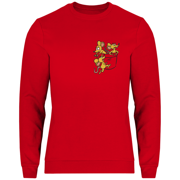 Mäuse in Brusttasche - Herren Sweatshirt - Textilzauber