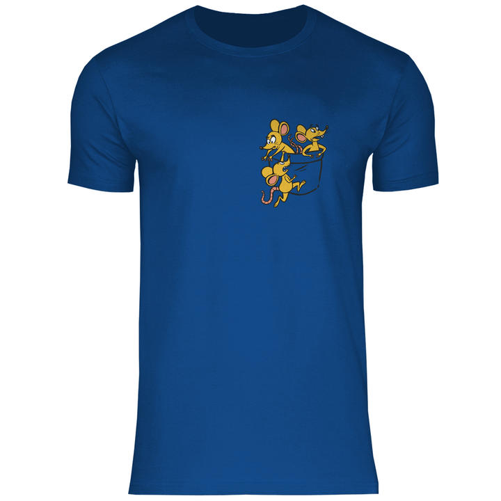 Mäuse in Brusttasche - Herren T - Shirt - Textilzauber