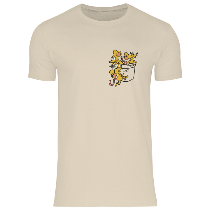 Mäuse in Brusttasche - Herren T - Shirt - Textilzauber