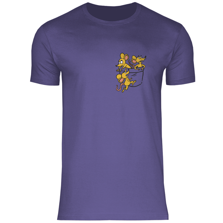 Mäuse in Brusttasche - Herren T - Shirt - Textilzauber