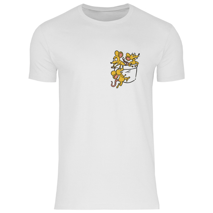 Mäuse in Brusttasche - Herren T - Shirt - Textilzauber