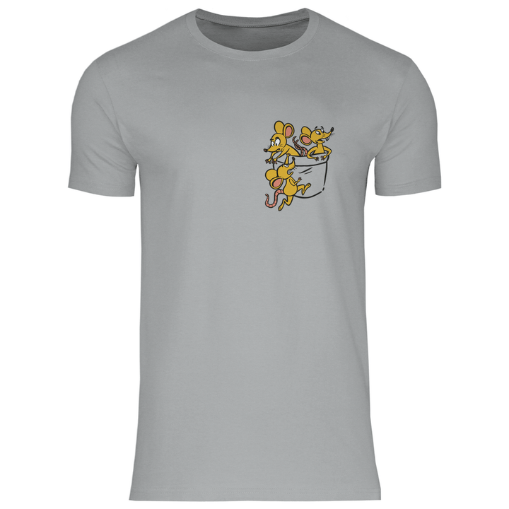 Mäuse in Brusttasche - Herren T - Shirt - Textilzauber
