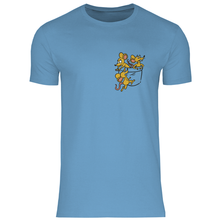 Mäuse in Brusttasche - Herren T - Shirt - Textilzauber