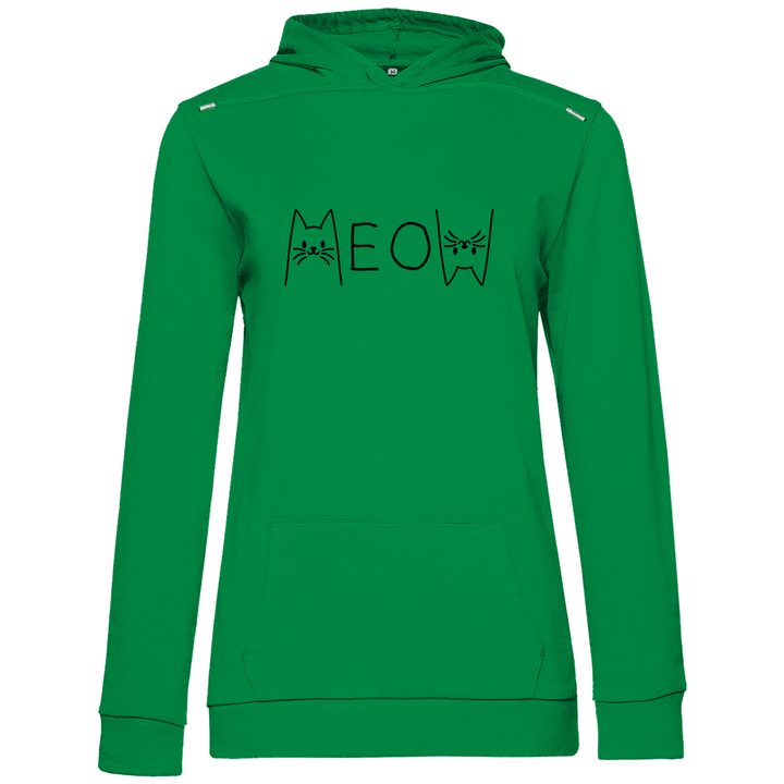 Meow Schriftzug - Damen Hoodie - Textilzauber
