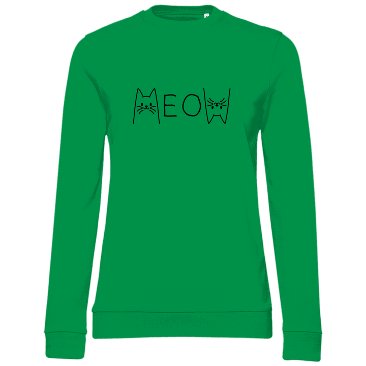 Meow Schriftzug - Damen Sweatshirt - Textilzauber