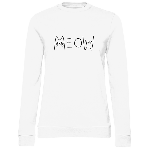 Meow Schriftzug - Damen Sweatshirt - Textilzauber