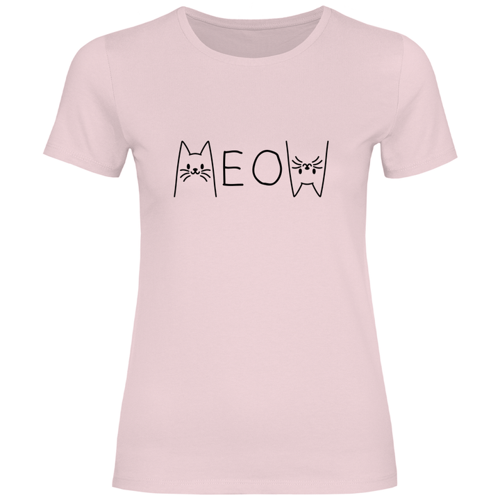 Meow Schriftzug - Damen T - Shirt - Textilzauber