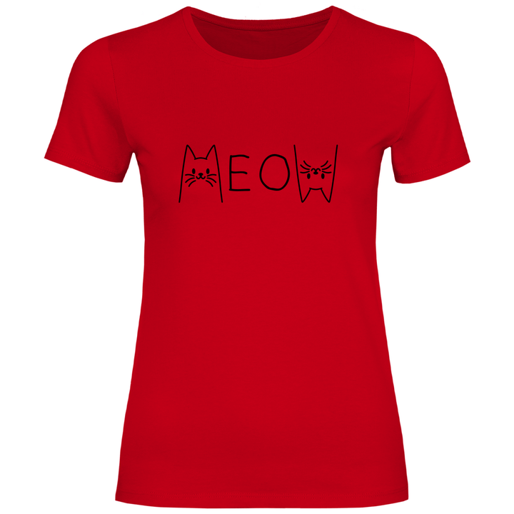 Meow Schriftzug - Damen T - Shirt - Textilzauber