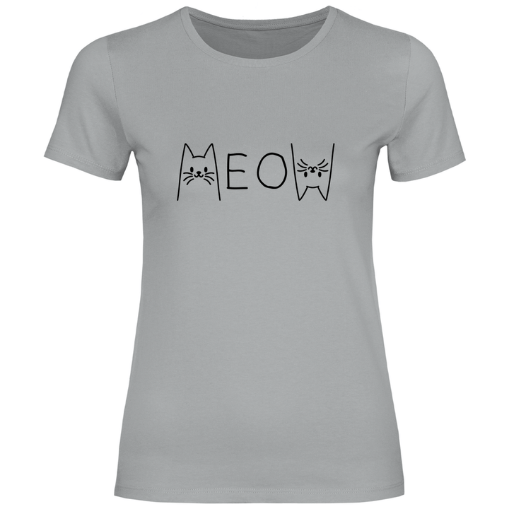 Meow Schriftzug - Damen T - Shirt - Textilzauber