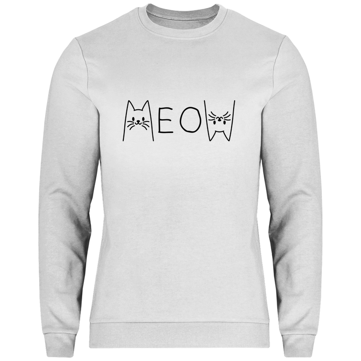 Meow Schriftzug - Herren Sweatshirt - Textilzauber