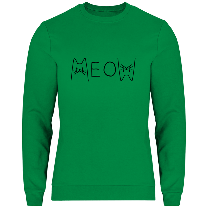 Meow Schriftzug - Herren Sweatshirt - Textilzauber