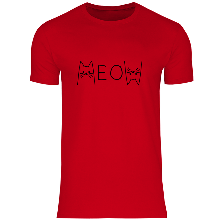 Meow Schriftzug - Herren T - Shirt - Textilzauber