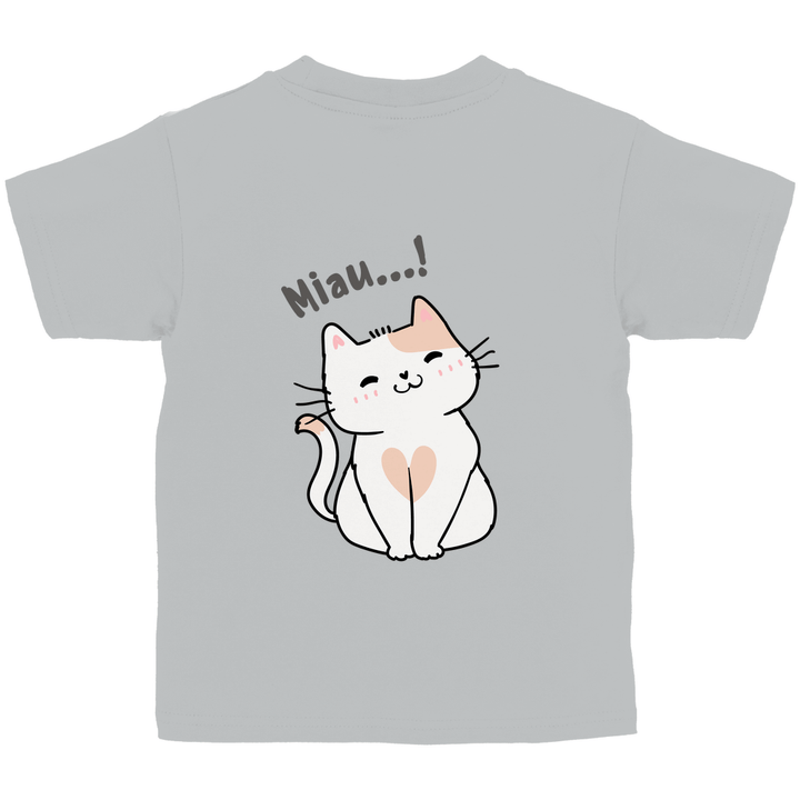 Miau - Katze - Kinder T - Shirt mit Rückendruck - Textilzauber