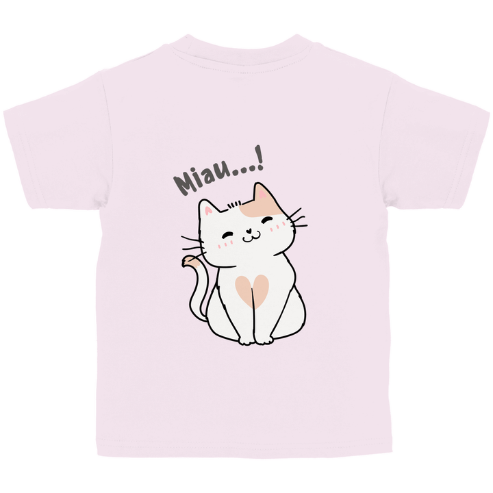 Miau - Katze - Kinder T - Shirt mit Rückendruck - Textilzauber