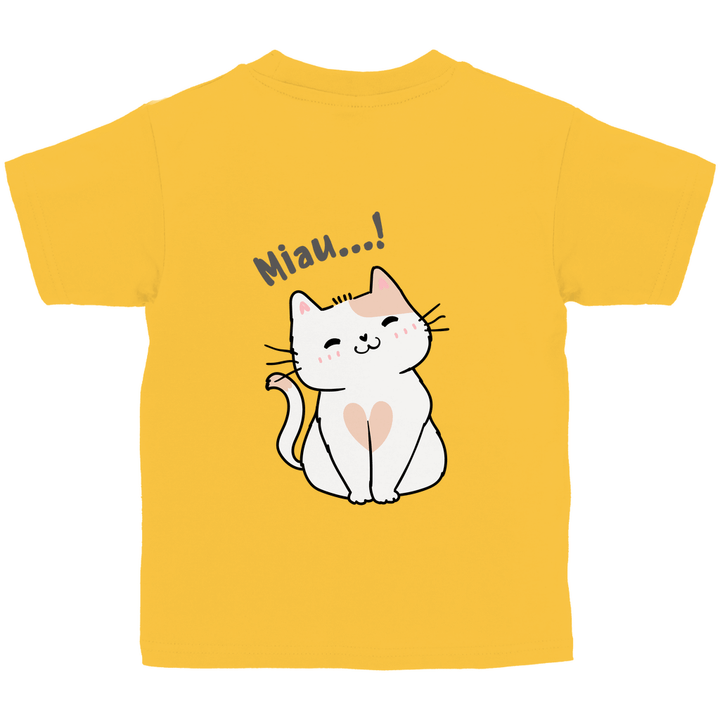 Miau - Katze - Kinder T - Shirt mit Rückendruck - Textilzauber