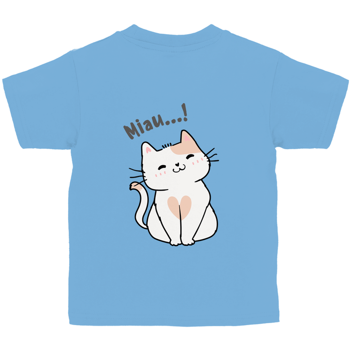 Miau - Katze - Kinder T - Shirt mit Rückendruck - Textilzauber