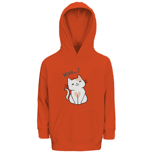 Miau - Katze - Premium Bio Kinderhoodie - Textilzauber