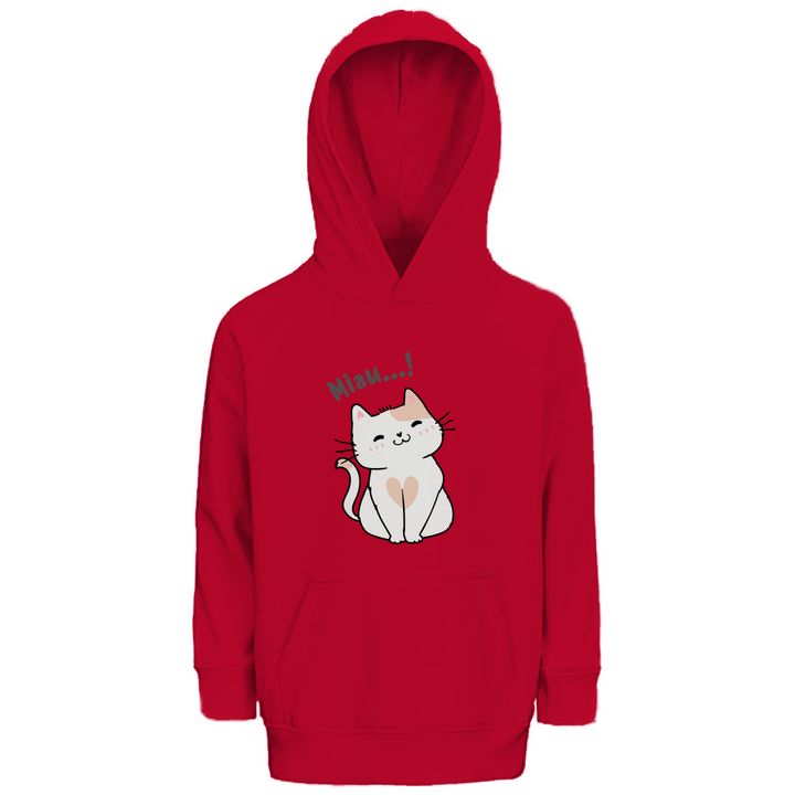 Miau - Katze - Premium Bio Kinderhoodie - Textilzauber