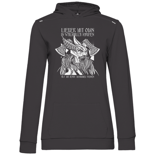 Mit Odin in Walhalla Saufen - Damen Hoodie - Textilzauber