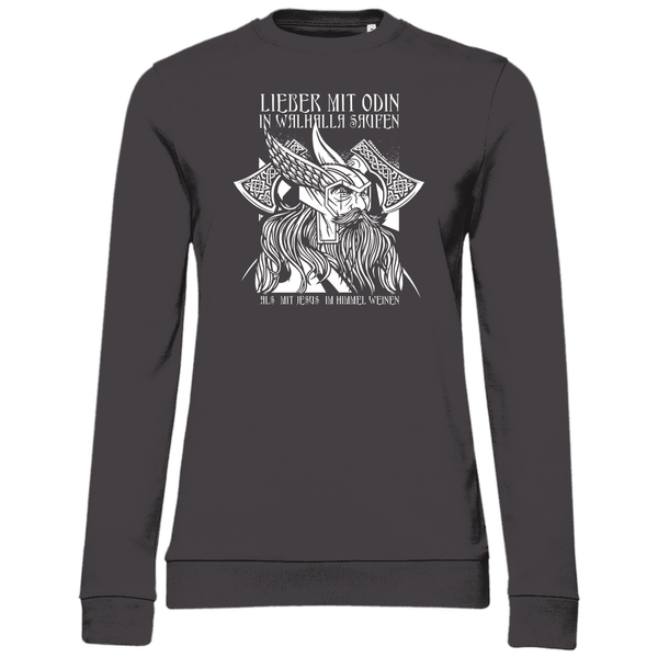 Mit Odin in Walhalla Saufen - Damen Sweatshirt - Textilzauber