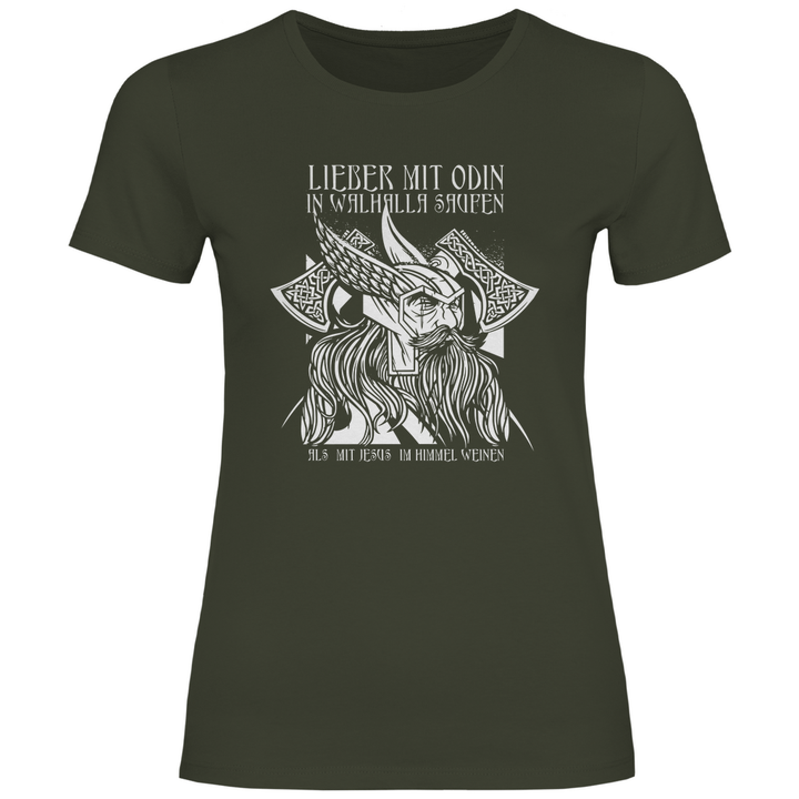 Mit Odin in Walhalla Saufen - Damen T - Shirt - Textilzauber