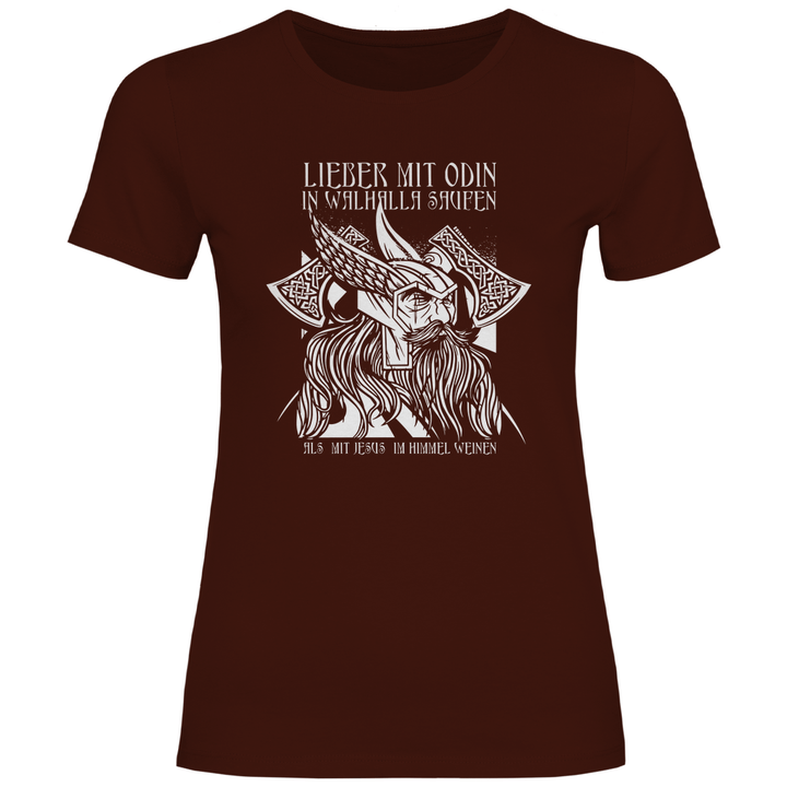 Mit Odin in Walhalla Saufen - Damen T - Shirt - Textilzauber