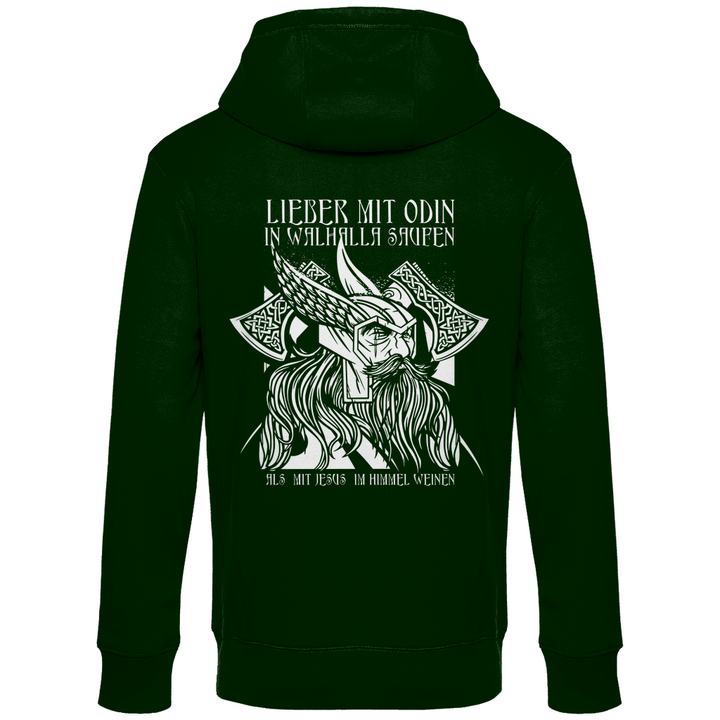 Mit Odin in Walhalla Saufen - Herren Hoodie mit Rückendruck - Textilzauber