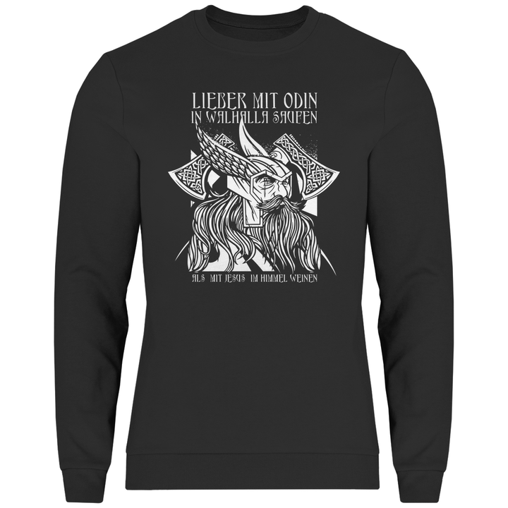 Mit Odin in Walhalla Saufen - Herren Sweatshirt - Textilzauber