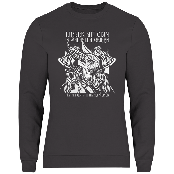 Mit Odin in Walhalla Saufen - Herren Sweatshirt - Textilzauber