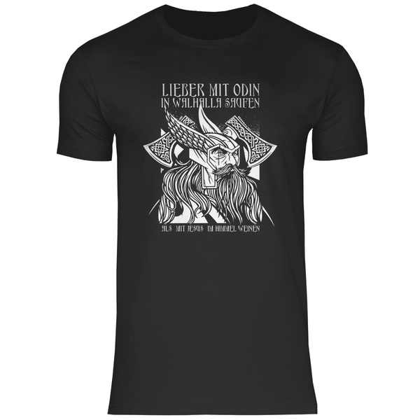 Mit Odin in Walhalla Saufen - Herren T - Shirt - Textilzauber