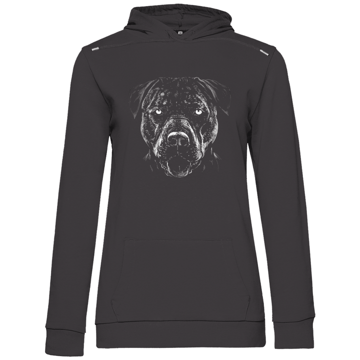 Monochromer Pitbull - Damen Hoodie - Textilzauber