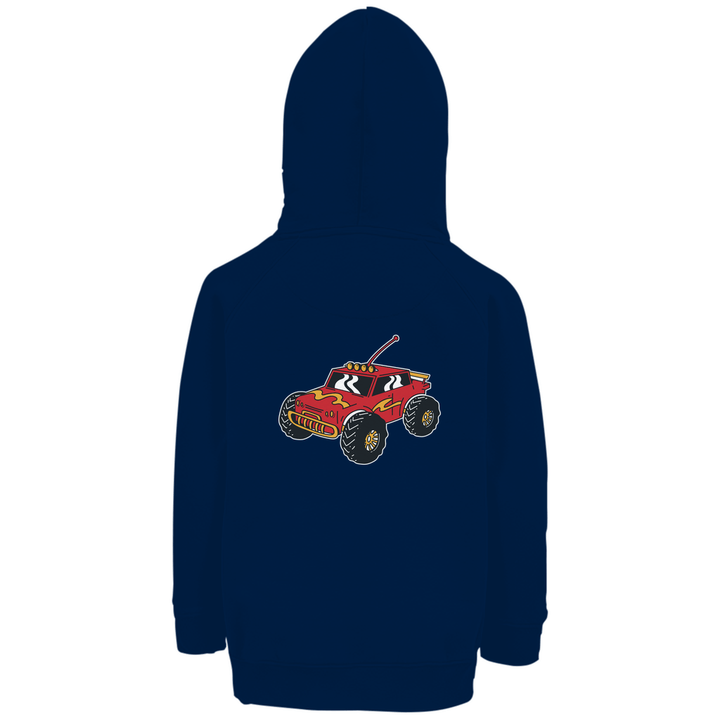 Monstertruck - Abenteuer - Premium Bio Kinderhoodie mit Rückendruck - Textilzauber
