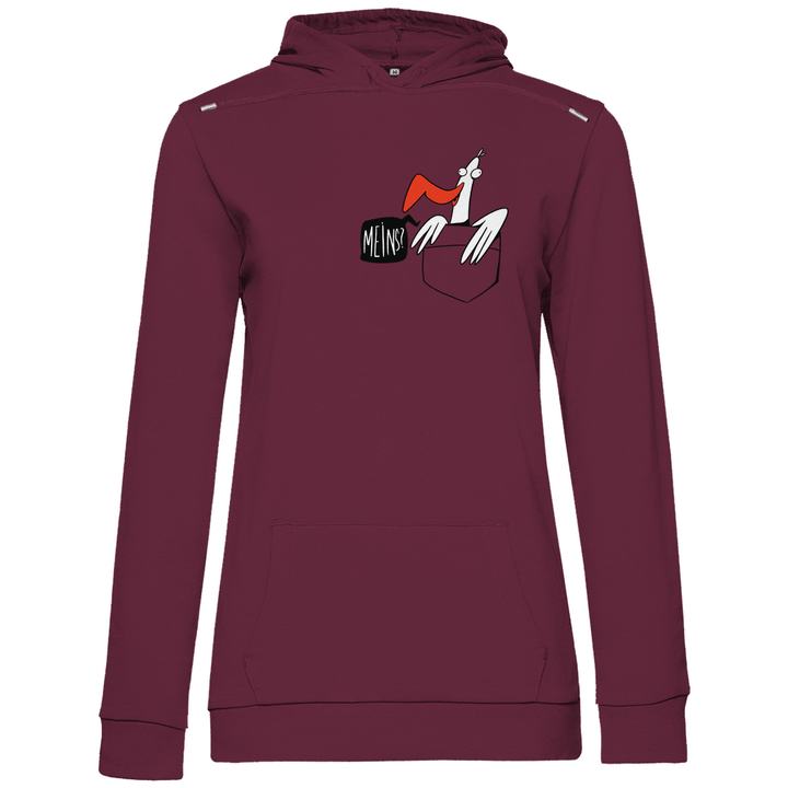 Möwe in Brusttasche "Meins?" - Damen Hoodie - Textilzauber
