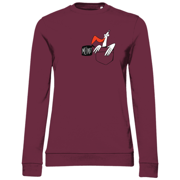 Möwe in Brusttasche "Meins?" - Damen Sweatshirt - Textilzauber