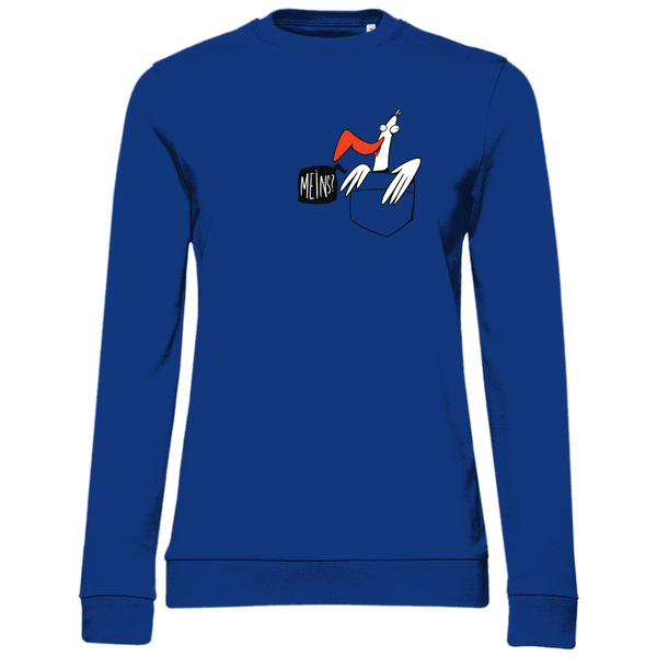 Möwe in Brusttasche "Meins?" - Damen Sweatshirt - Textilzauber
