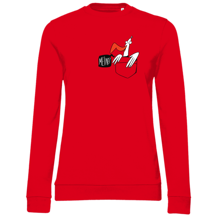 Möwe in Brusttasche "Meins?" - Damen Sweatshirt - Textilzauber