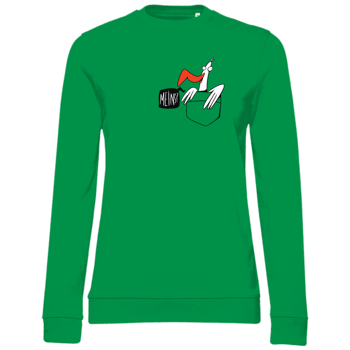 Möwe in Brusttasche "Meins?" - Damen Sweatshirt - Textilzauber