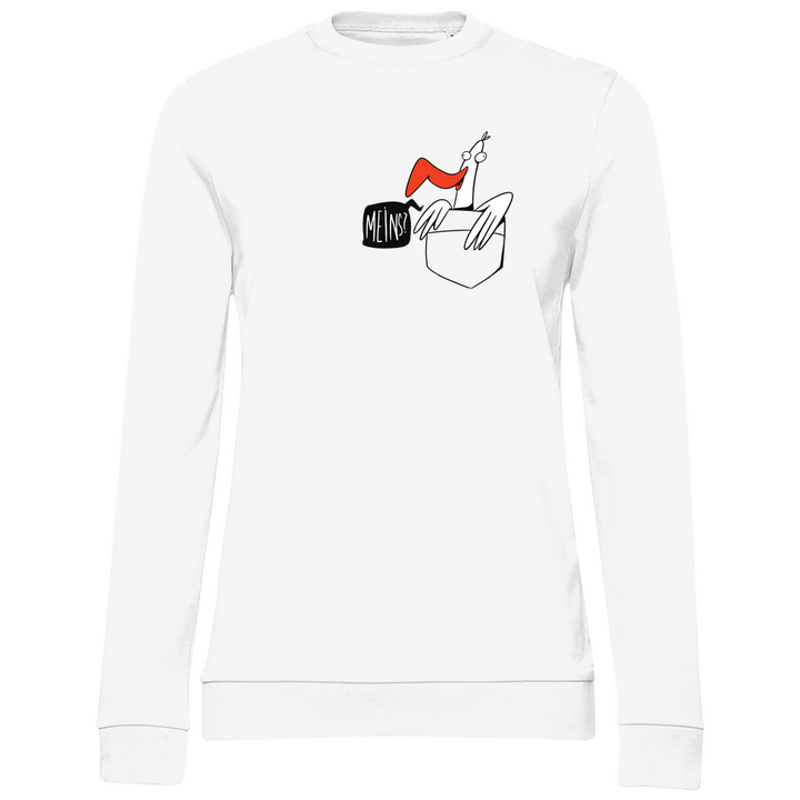 Möwe in Brusttasche "Meins?" - Damen Sweatshirt - Textilzauber
