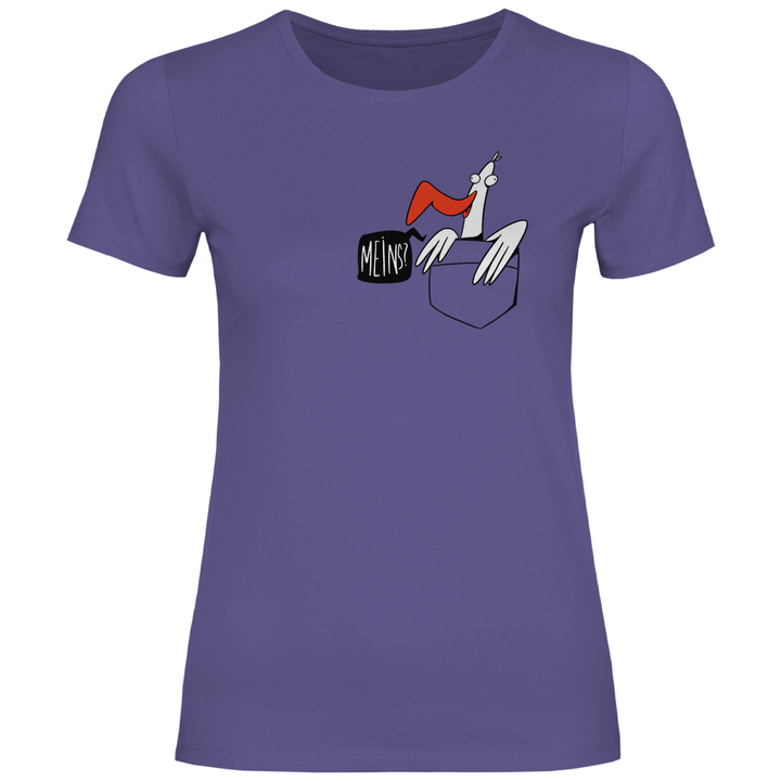 Möwe in Brusttasche "Meins?" - Damen T - Shirt - Textilzauber