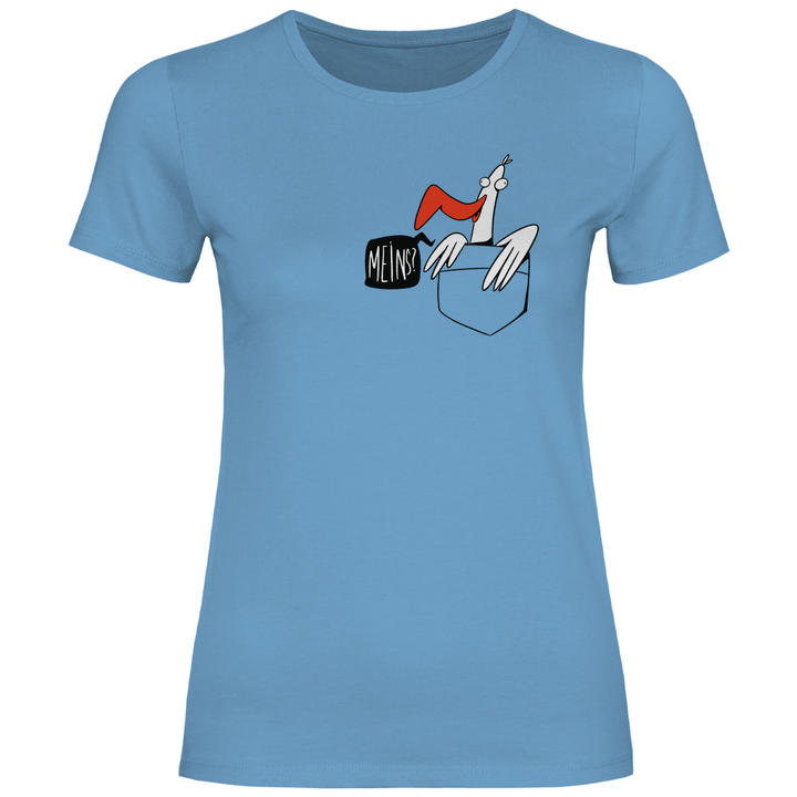 Möwe in Brusttasche "Meins?" - Damen T - Shirt - Textilzauber