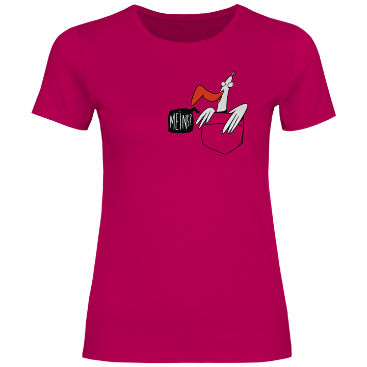 Möwe in Brusttasche "Meins?" - Damen T - Shirt - Textilzauber