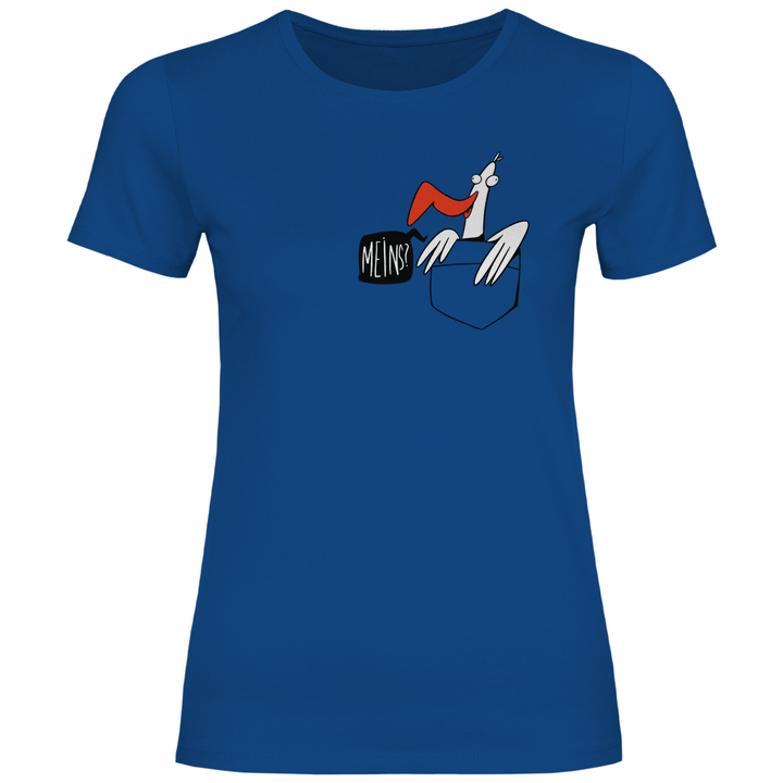 Möwe in Brusttasche "Meins?" - Damen T - Shirt - Textilzauber