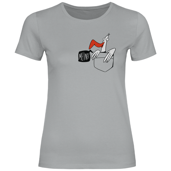 Möwe in Brusttasche "Meins?" - Damen T - Shirt - Textilzauber