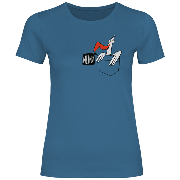 Möwe in Brusttasche "Meins?" - Damen T - Shirt - Textilzauber