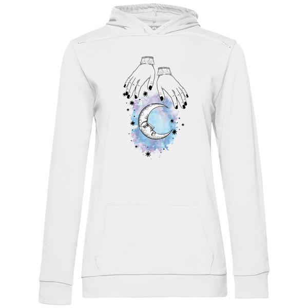 Mystische Mondhände - Damen Hoodie - Textilzauber