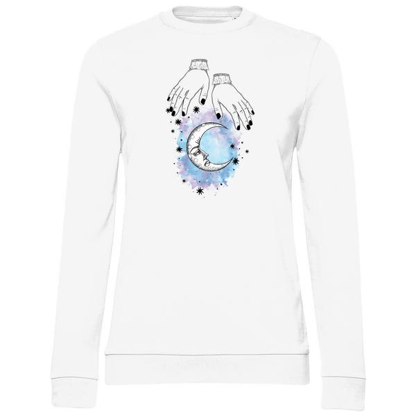 Mystische Mondhände - Damen Sweatshirt - Textilzauber
