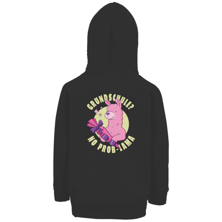 No Prob - Lama - Premium Bio Kinderhoodie mit Rückendruck - Textilzauber