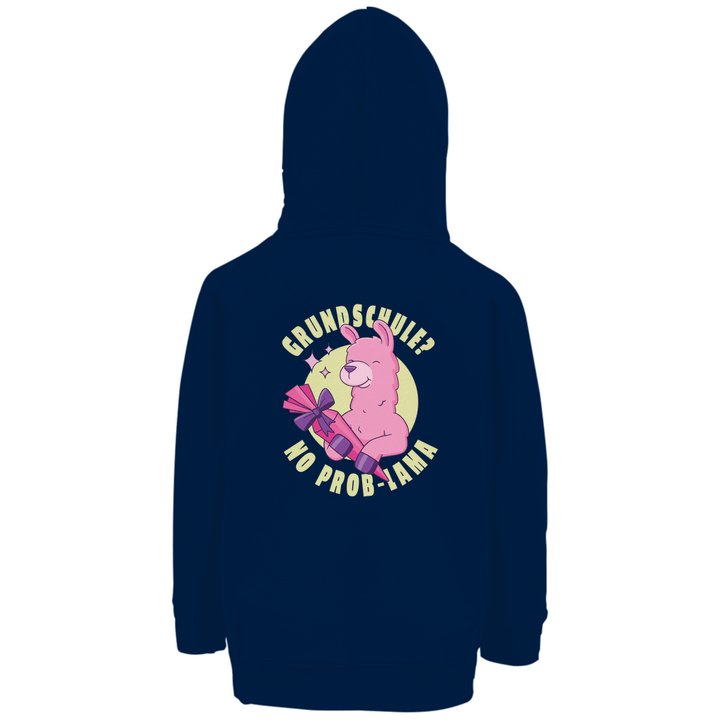 No Prob - Lama - Premium Bio Kinderhoodie mit Rückendruck - Textilzauber